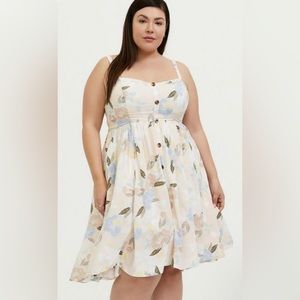 Torrid Light Pink Floral Challis Button Hi-Lo Dress